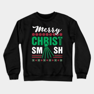 Merry ChristSMASH Christmas Badminton Crewneck Sweatshirt